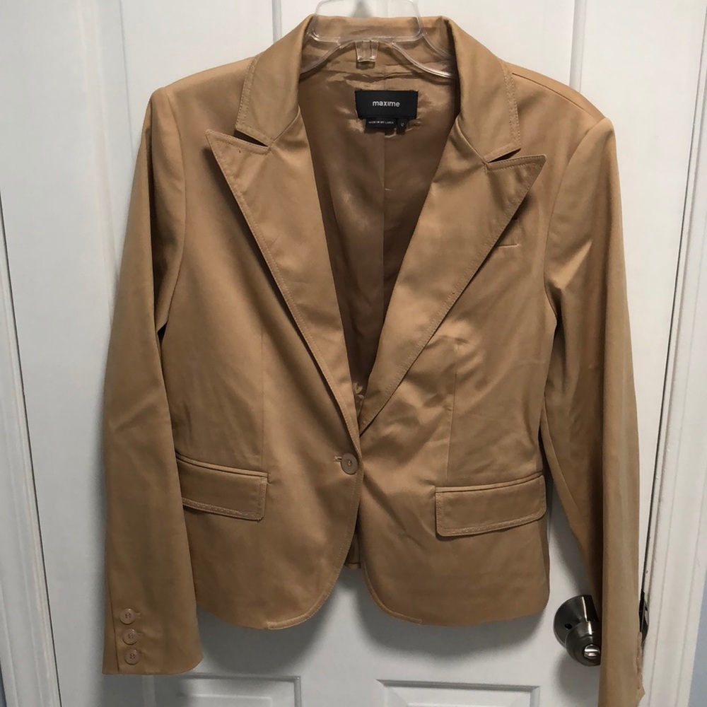 Maxime Beige/Tan/Khaki Tailored Blazer Size 12
